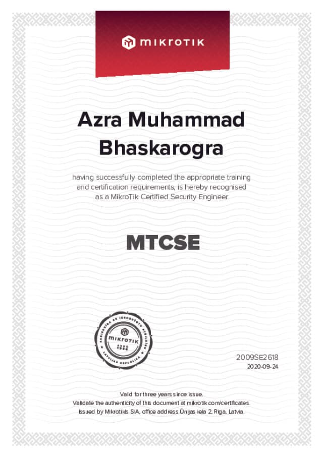 MikroTik Certified Security Engineer (MTCSE)